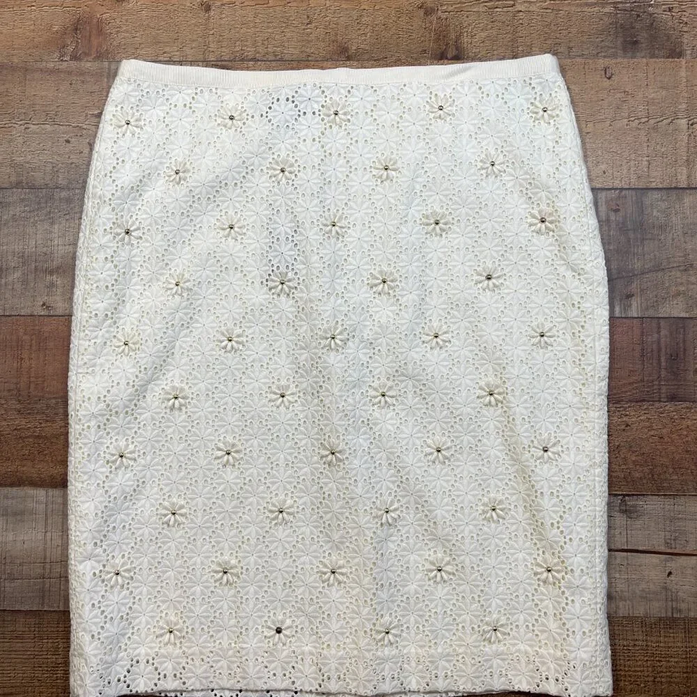 Talbot's NWT Creamy White Lined Lace Skirt size 12
